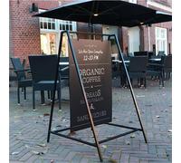 Cavalletto bifacciale con lavagna per gessi in acciaio Dimensioni 50x70 cm lavagna scrivibile e cancellabile telaio verniciato a polveri nero indoor/outdoor nero