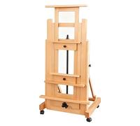 Cavalletto da pavimento in legno massello ad altezza regolabile con funzione lay-flat, grande cavalletto a manovella progettato for studenti d'arte(E)
