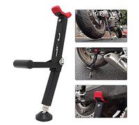 Cavalletto di sollevamento per moto, anteriore e posteriore, con manico, pieghevole, per la maggior parte delle ruote, dirt bike, pit bike e street bike, per uso su strada e fuoristrada, rosso