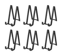 Cavalletto Espositore Supporto Porta Piatti - Reggi Piatti Plastica - 6 Pezzi Cavalletti per Esposizione - Supporti Espositori da Tavolo Nero per Piatto Decorativo | Foto | Cornice| Libri - 20 cm