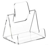 Cavalletto in acrilico per libri, riviste d'arte, tablet, telefoni e dischi con angoli arrotondati lisci e vista chiara