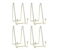 Cavalletto in metallo quadrato da 15,2 cm, supporto in filo di ferro per esporre arte, foto, piatti e cartelli, adatto per casa, ufficio, bar ed eventi (dorato)