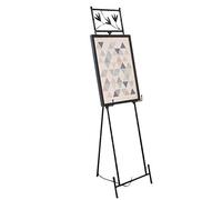 Cavalletto per Arte in Ferro, espositore per Decorazioni Creative Nere 45 * 50 * 145 cm Cavalletto per Pittura per artisti, Supporto per mostre per Matrimoni