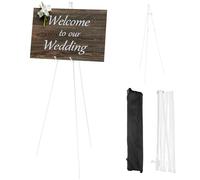 Cavalletto per artisti, altezza regolabile 160 cm, treppiede portatile pieghevole per tela, cartelli di nozze e poster, con borsa per il trasporto, ideale per pittura, mostre ed eventi (bianco)