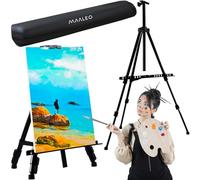 Cavalletto per artisti, in metallo, regolabile, leggero e stabile, con custodia, regolabile in altezza, per tele fino a 50 cm, per acrilico, olio, acquerello, schizzi, portatile 23669