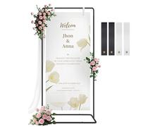 Cavalletto per cartello di benvenuto per matrimonio, in metallo, supporto nero regolabile in altezza, per piano di seduta e immagini, decorazione per matrimoni, ricevimenti, eventi e feste