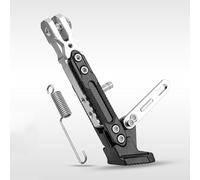 Cavalletto per Moto per FLHR/I Road King/FLT Tour Glide, Supporto Regolabile Alluminio CNC Piede Parcheggio con Set di Molle,B Silver