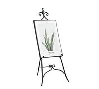 Cavalletto per pittura, colore oro/nero/bianco, cavalletto pieghevole, telaio ad A, altezza 120/150 cm, cavalletto per cartelli e poster di nozze (nero, 150 cm)