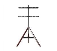 Cavalletto per TV, base mobile in legno, altezza regolabile, con mensola, per camera da letto, soggiorno, compatibile con TV da 32 a 65 pollici