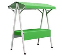 Cavalletto pieghevole portatile, carrello alimentare in metallo, bancarella espositiva per mercati notturni/fiere/centri commerciali (verde, 160 cm), ideale per eventi all'aperto e venditori