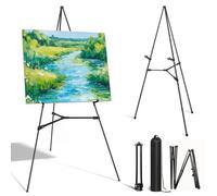 Cavalletto pieghevole regolabile per pittura ed esposizione - Treppiede portatile in tela per artisti, cartelli nuziali, poster, presentazioni - Cavalletto artistico in metallo nero