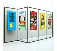 Cavalletto Pittura,Espositori Autoportanti Per Mostre D'Arte, Portaposter Pieghevole, Pannello Espositivo Mobile, Supporto Poster, Per Display D'arte(5pcs,120 * 240cm/47.2 * 94.5in)