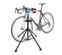Cavalletto Portabici Pieghevole e Regolabile 360° con Cassetta Attrezzi Nero 180