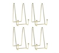 Cavalletto quadrato in metallo da 15,2 cm, supporto in filo di ferro resistente per esporre opere d'arte, libri, piatti e cartelli, adatto per la decorazione di casa ed eventi (dorato)
