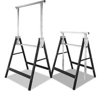 Cavalletto telescopico 80-130cm ponteggio supporto metallo portata 200kg nero