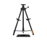 Cavalletto triangolare for pittura modello a manovella regolabile in altezza asta di sollevamento cavalletto espositore for portatile treppiede for per Arte(Black)