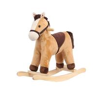 Cavalli agitazione, marrone scuro cavallo rocker per bambini 18M +, peluche Ride su cavallo giocattolo con suono realistico, imbottitura morbida riempita, certificato CPC (marrone scuro)