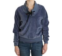 Cavalli Blue velvet cotton sweater - IT42|M