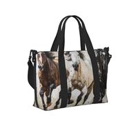 Cavalli che corrono borsa da viaggio portatile con stampa artistica borsa a mano pieghevole per viaggi di fine settimana accessorio da palestra