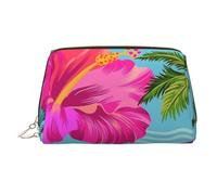 Cavalli che corrono borsa per il trucco stampata per le donne borsa da trucco in pelle portatile borsa da viaggio con cerniera dorata borse cosmetici organizzatore, Ciao Hawaii, One Size, Astuccio per