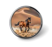 Cavalli che corrono nel deserto tempesta distintivo rotondo carino smalto spilla spilla spilla personalizzata abbigliamento decorazione unisex porta badge cappelli borse camicie Decor