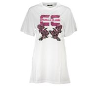 Cavalli Class, ,Dresses ,Donna ,Bianco ,XL Abito corto bianco con scollo tondo