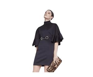 Cavalli Class - Abito Corto Nero con Dettaglio Dorato in Vita - - Dresses - Donna - Nero - M