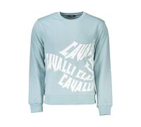 Cavalli Class Azzurro Cotton Men Sweatshirt - XL