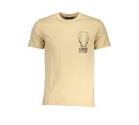Cavalli Class Beige Cotton Men T-Shirt - L