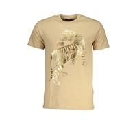 Cavalli Class Beige Cotton Men T-Shirt - XL