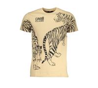 Cavalli Class Beige Cotton Men T-Shirt - XXL
