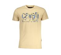Cavalli Class Beige Cotton Men T-Shirt - XXL