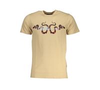 Cavalli Class Beige Cotton T-Shirt - L