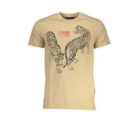 Cavalli Class Beige Cotton T-Shirt - XXL