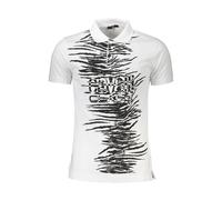 Cavalli Class Bianco Cotton Men Polo Shirt - XL