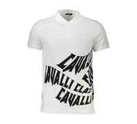 Cavalli Class Bianco Cotton Men Polo - XL