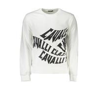 Cavalli Class Bianco Cotton Men Sweatshirt - XXL