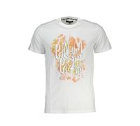 Cavalli Class Bianco Cotton Men T-Shirt - L