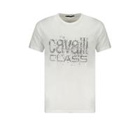 Cavalli Class Bianco Cotton Men T-Shirt - M