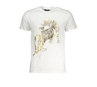 Cavalli Class Bianco Cotton Men T-Shirt - XL