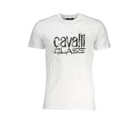 Cavalli Class Bianco Cotton Men T-Shirt - XXL