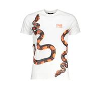Cavalli Class Bianco Cotton Men T-Shirt - XXL