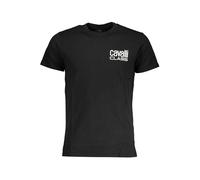 Cavalli Class Black Cotton Men T-Shirt - L