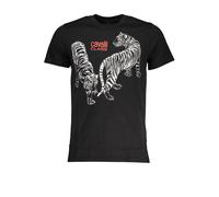 Cavalli Class Black Cotton Men T-Shirt - L