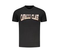 Cavalli Class Black Cotton Men T-Shirt - L