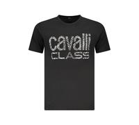 Cavalli Class Black Cotton Men T-Shirt - L