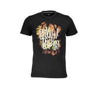 Cavalli Class Black Cotton Men T-Shirt - XL