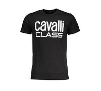 Cavalli Class Black Cotton Men T-Shirt - XL