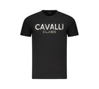 Cavalli Class Black Cotton Men T-Shirt - XL