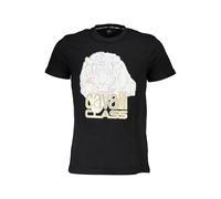 Cavalli Class Black Cotton Men T-Shirt - XL